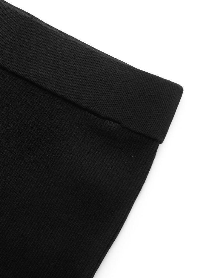 MARYLING Trumpet Knee-Length Ribbed Knit Midi Skirt