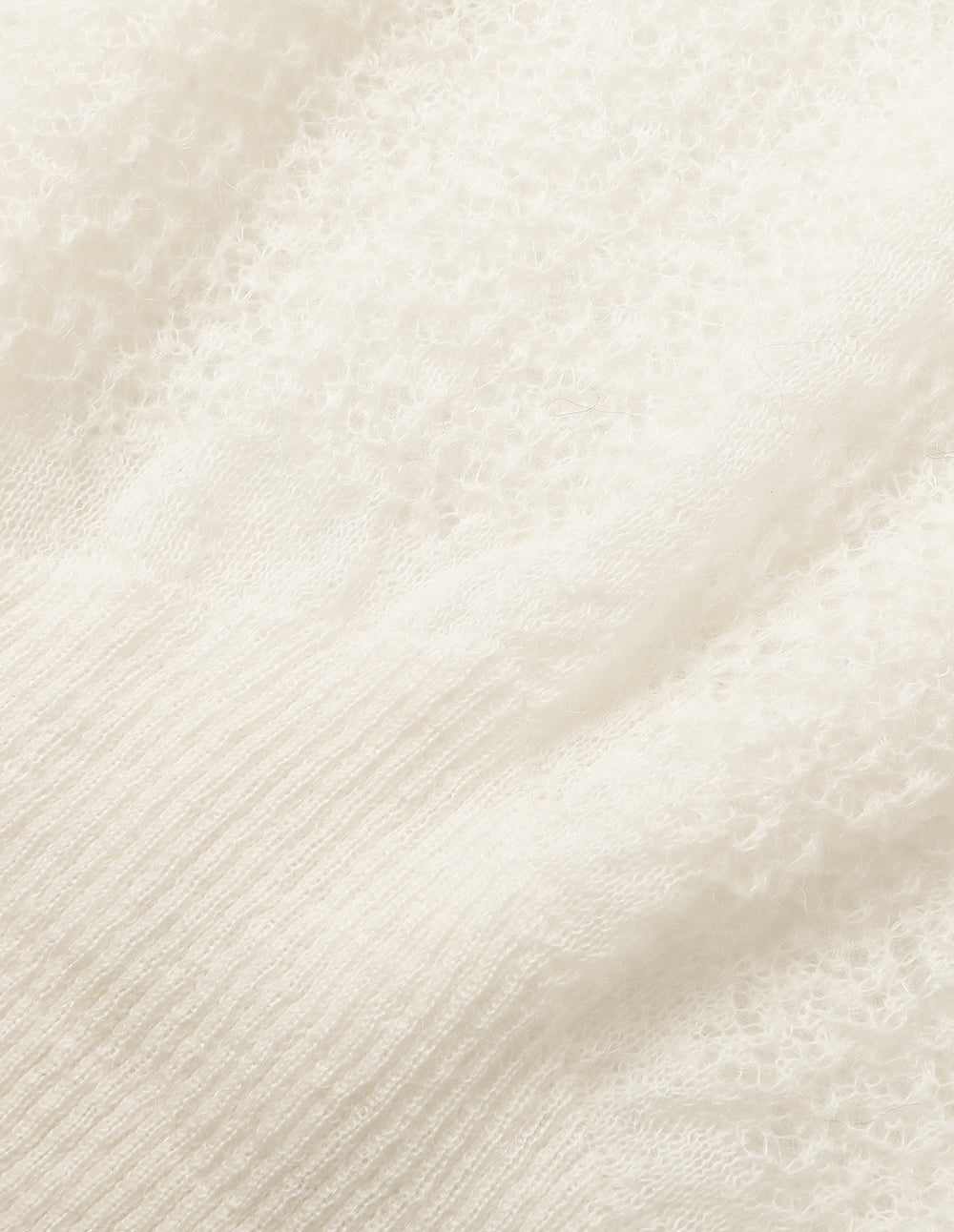 MARYLING Crew-Neck Hollow Long-Sleeve Mohair Knitted Pullover