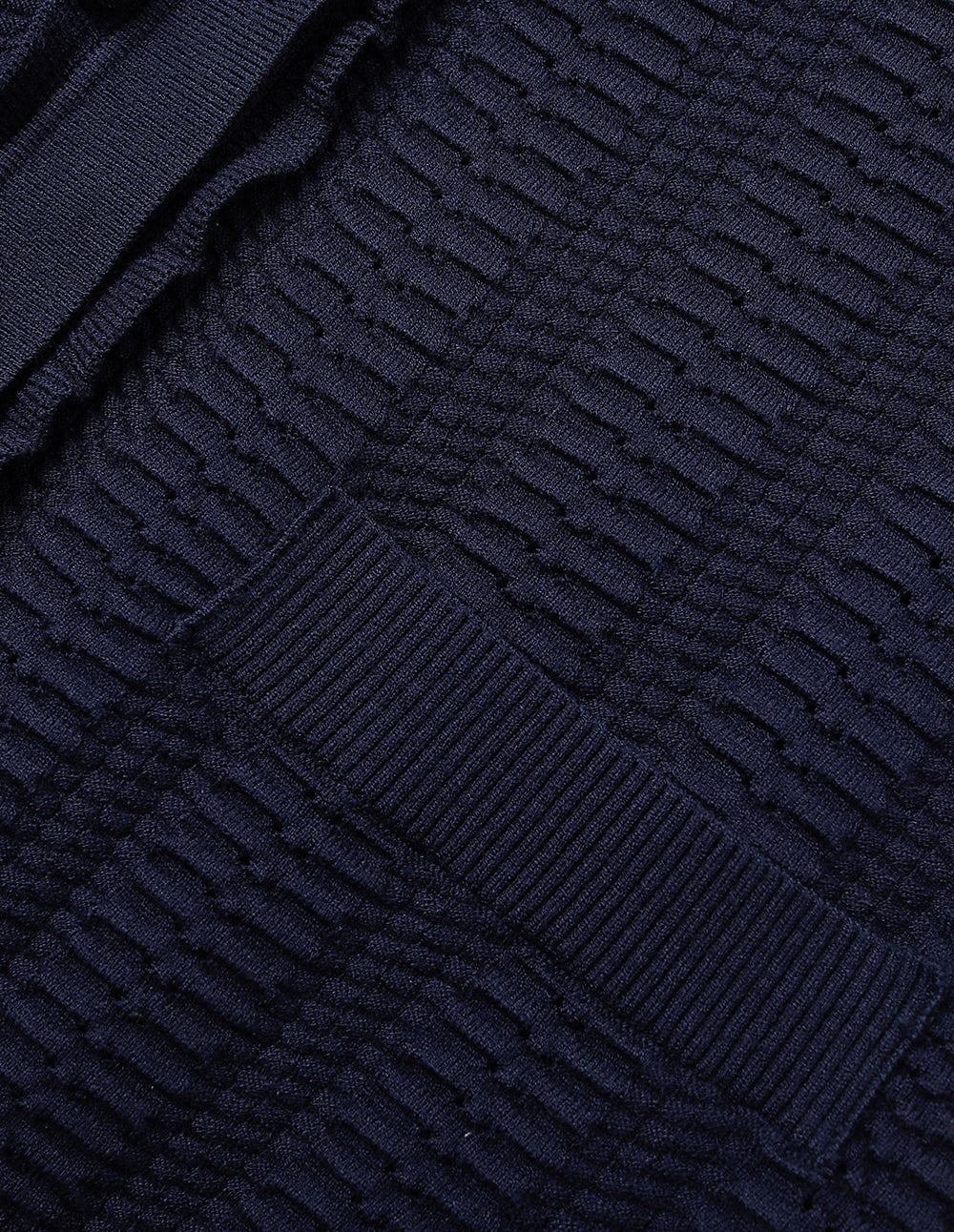 MARYLING Round-Neck Ruffle Short-Sleeve Textured Knit Cardigan