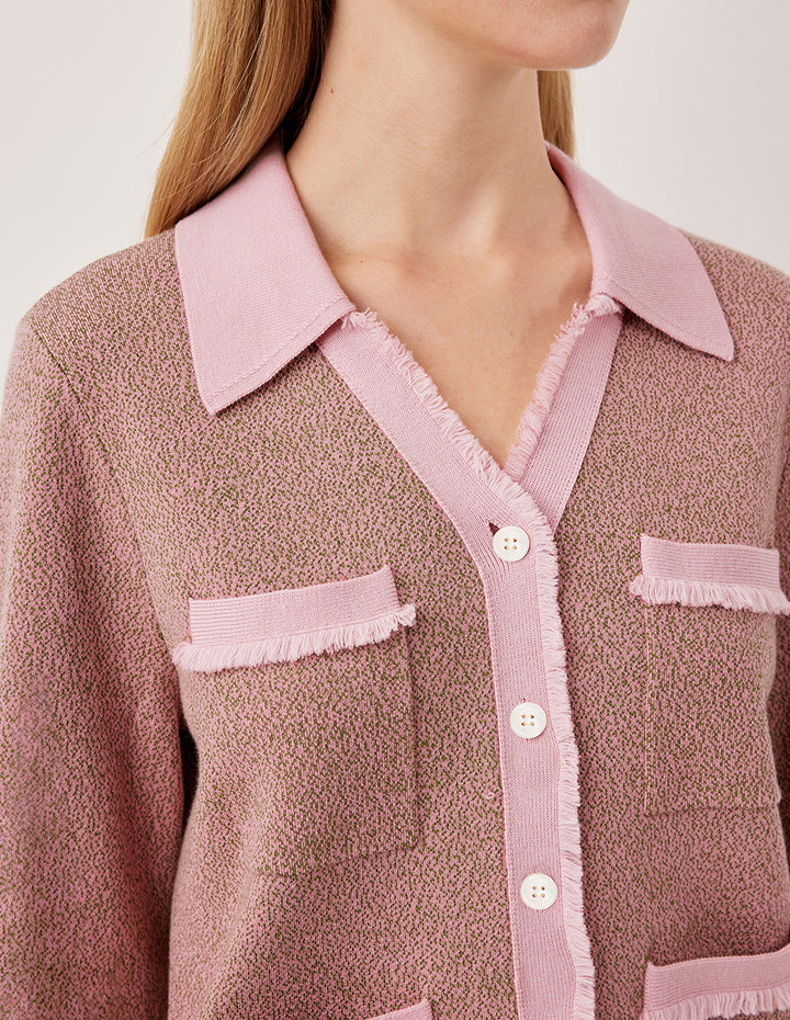 MARYLING V-Neck Long Sleeve Knit Cardigan