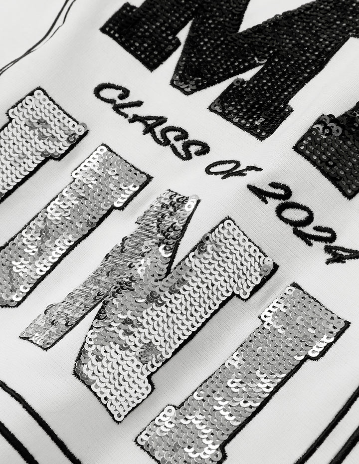 MARYLING Sequin Embroidered Logo T-Shirt