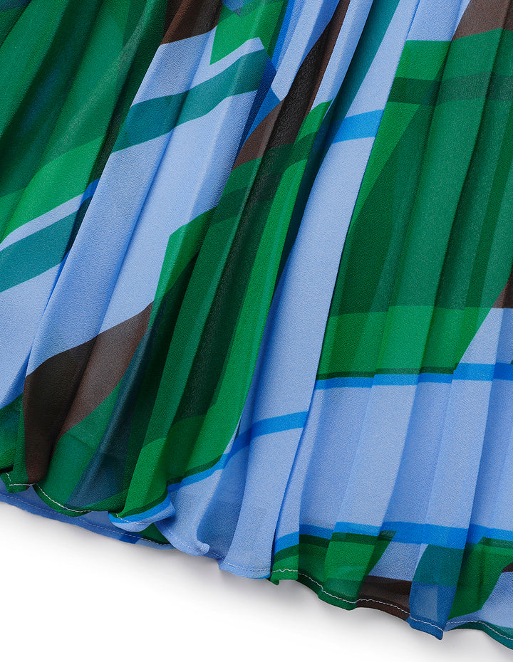 MARYLING V-Neck Shirt Collar Mid-Sleeve Dress