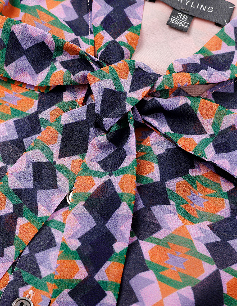 MARYLING Checked Georgette Print Long Sleeve Blouse