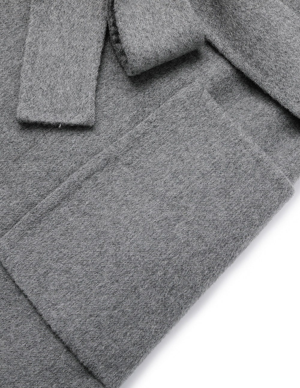 MARYLING Notched Lapel Wrap Belted Double-Faced Wool Coat