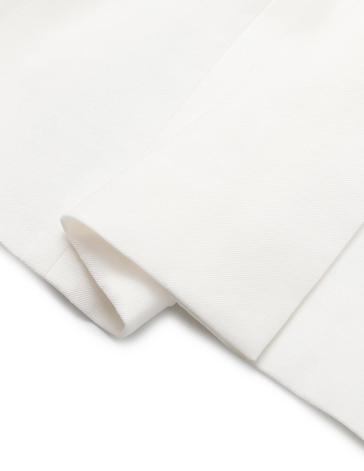 MARYLING Notch Lapel Double-Breasted Short-Sleeve Blazer