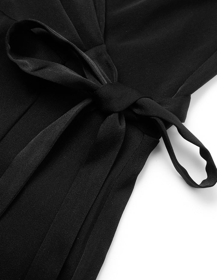 MARYLING V-Neck Sleeveless Pleated Tie Front Top