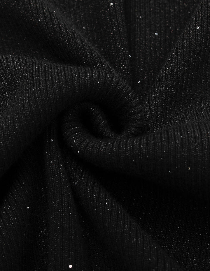 MARYLING High-Waisted Ribbed Wool Midi Skirt with Double Buttons