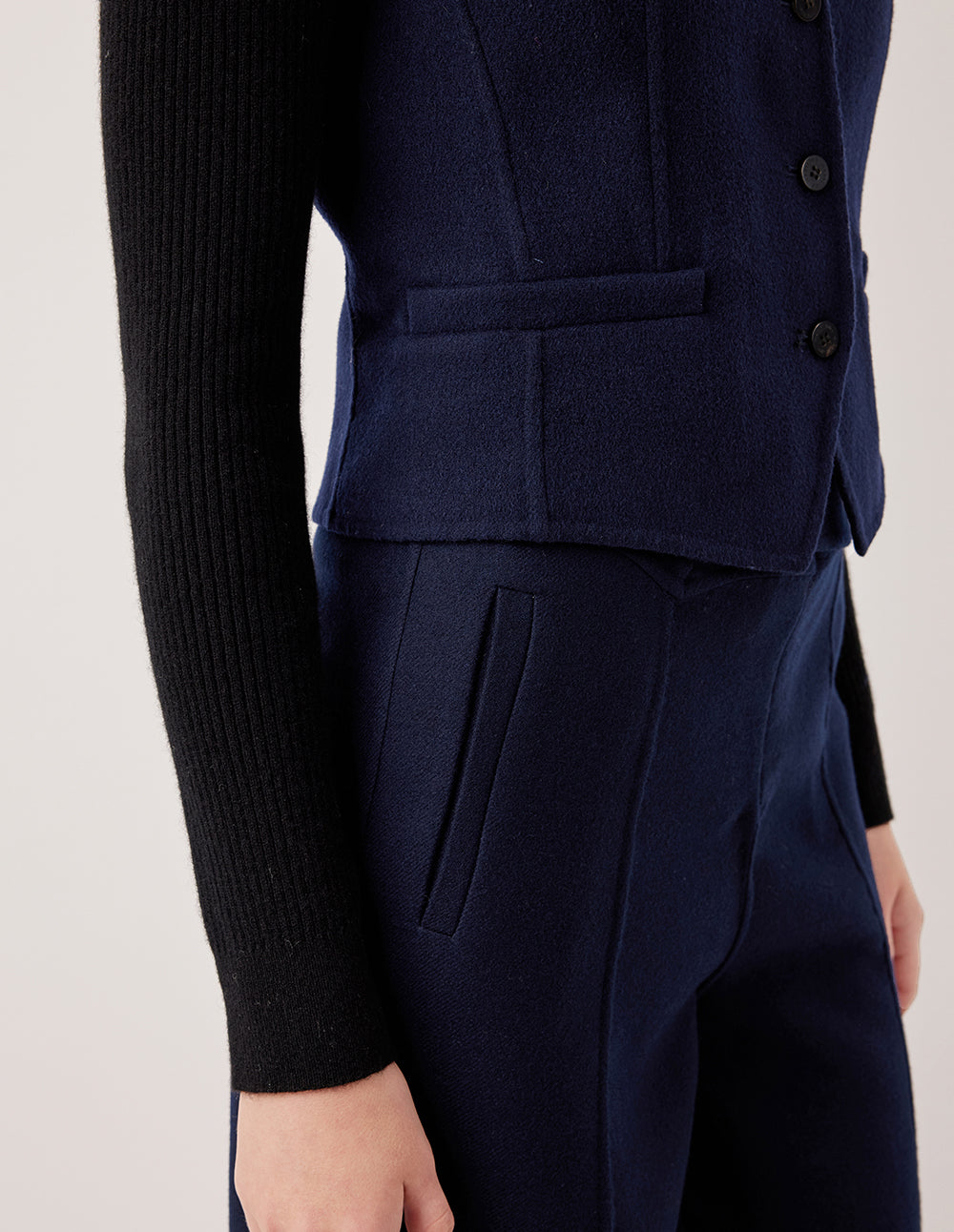 MARYLING U-Neck Sleeveless Merino Wool Silk Blend Vest