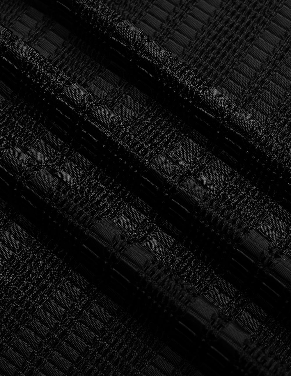 MARYLING Black Diagonal Texture Sheer Pleated Knit Knee-Length Skirt