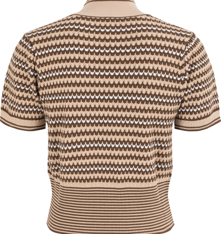 MARYLING Pink Apricot Thrush Printed Knit Tops