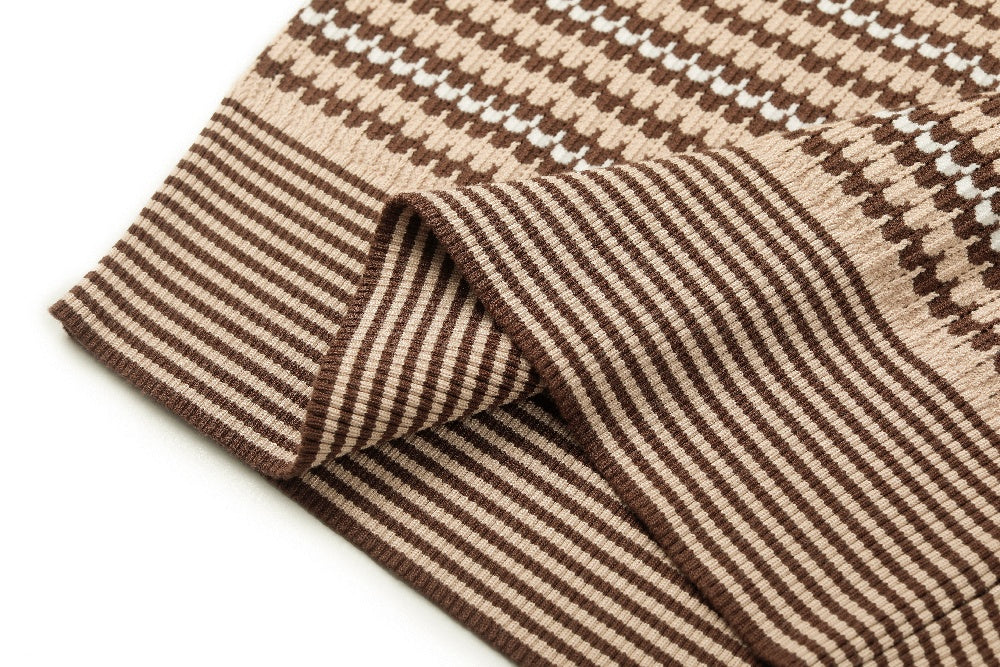 MARYLING Pink Apricot Thrush Printed Knit Tops