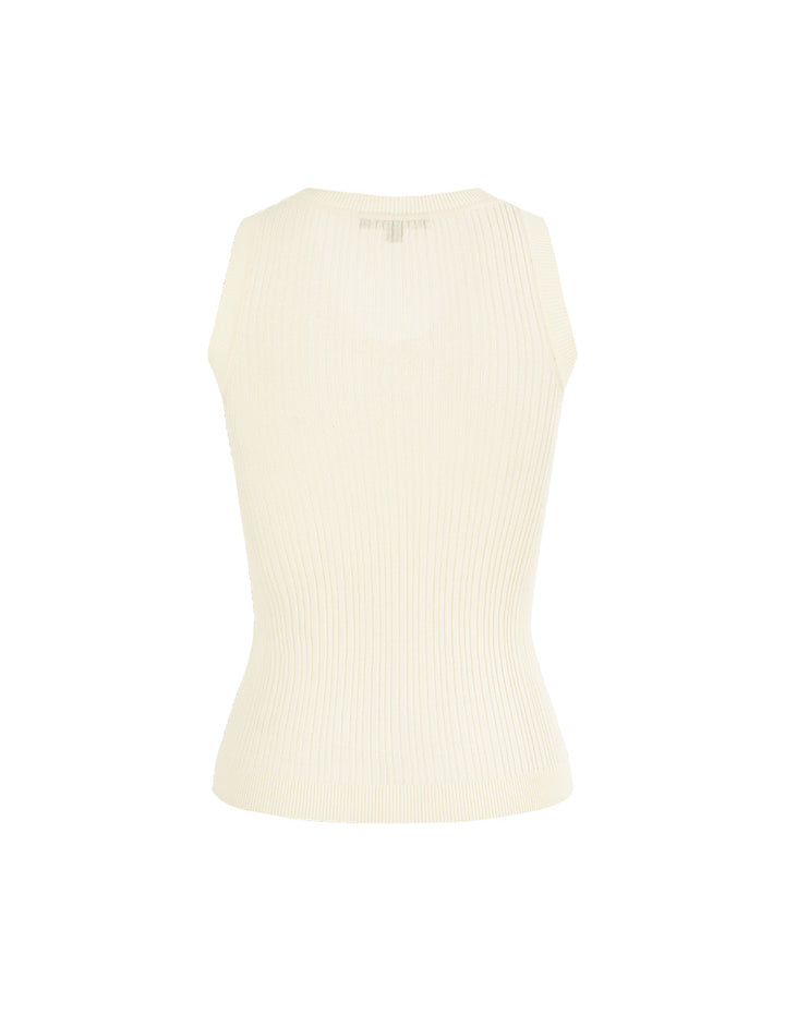 MARYLING Pastel Yellow Slim Knit Vests