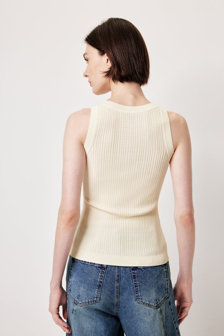 MARYLING Pastel Yellow Slim Knit Vests