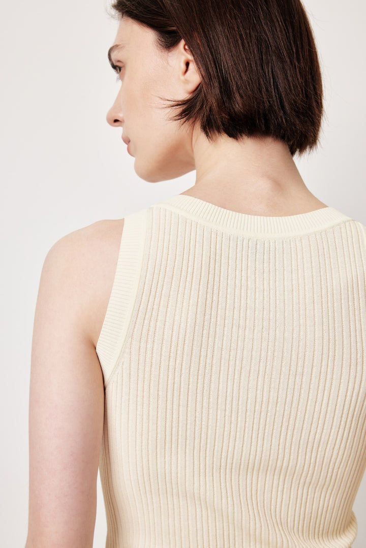 MARYLING Pastel Yellow Slim Knit Vests