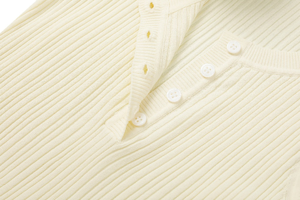 MARYLING Pastel Yellow Slim Knit Vests