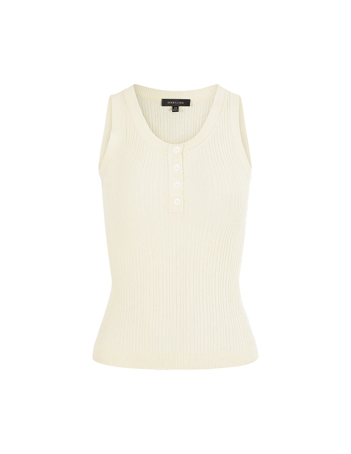 MARYLING Pastel Yellow Slim Knit Vests