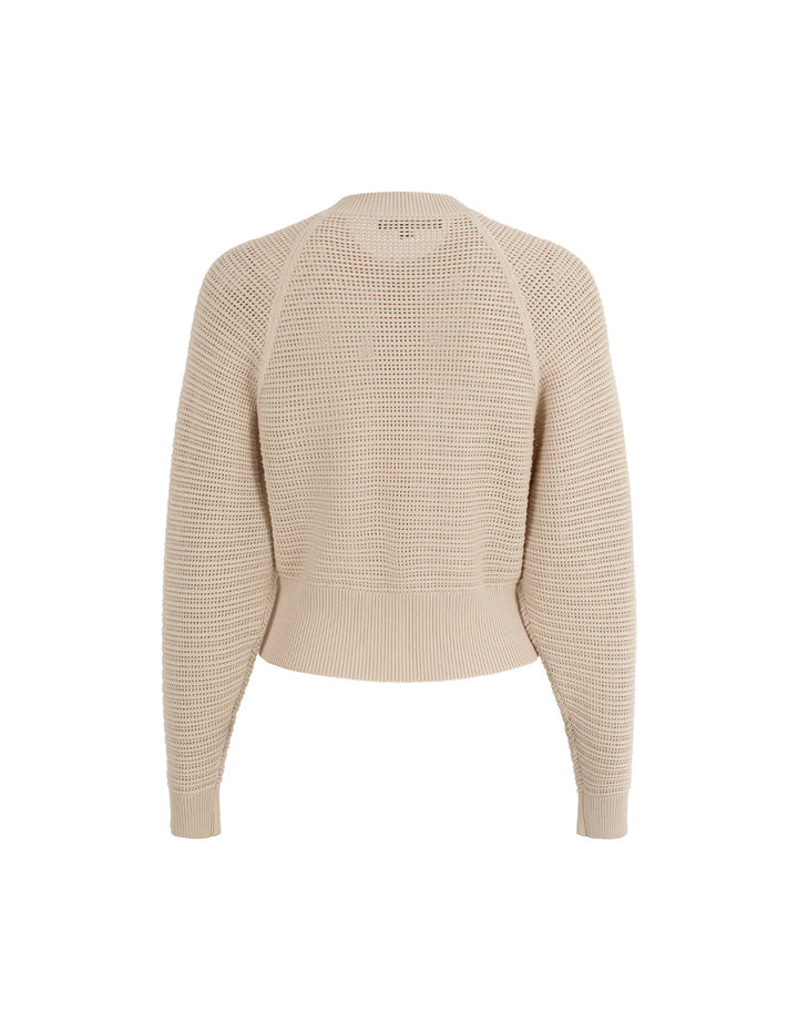 MARYLING Beige Relaxed Knit Cardigans