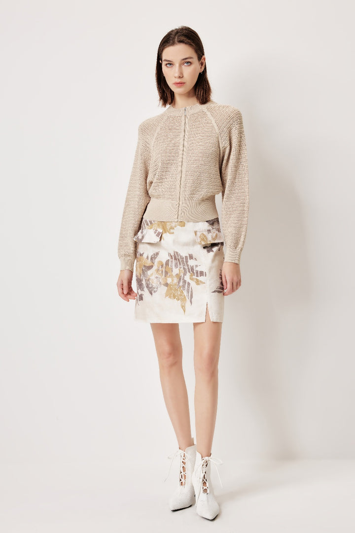 MARYLING Beige Relaxed Knit Cardigans