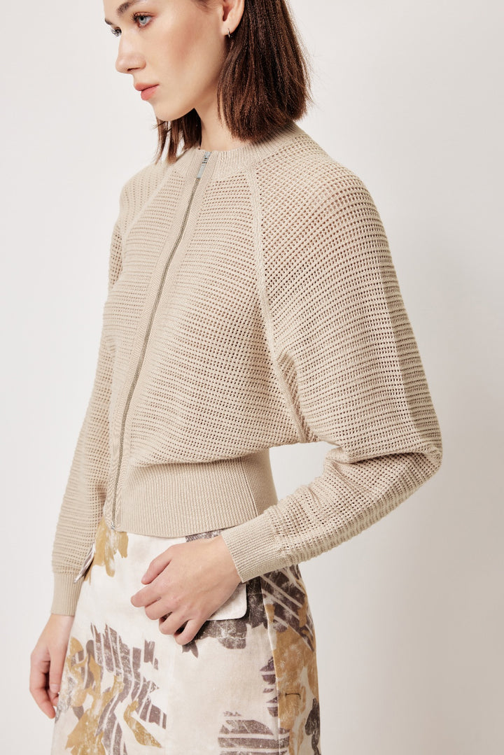 MARYLING Beige Relaxed Knit Cardigans
