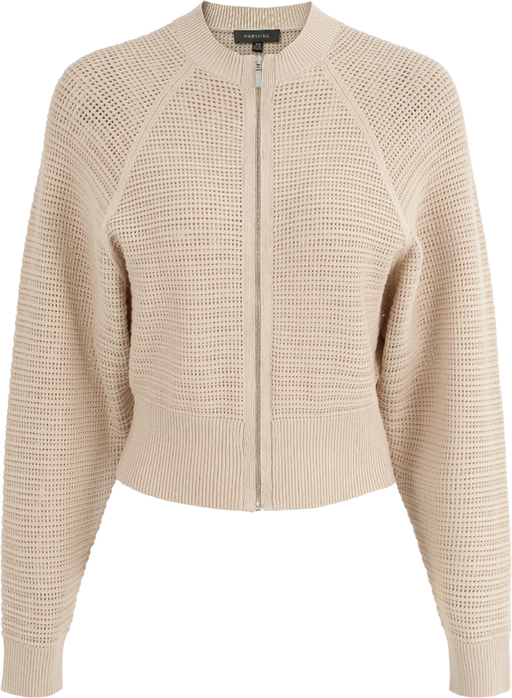 MARYLING Beige Relaxed Knit Cardigans