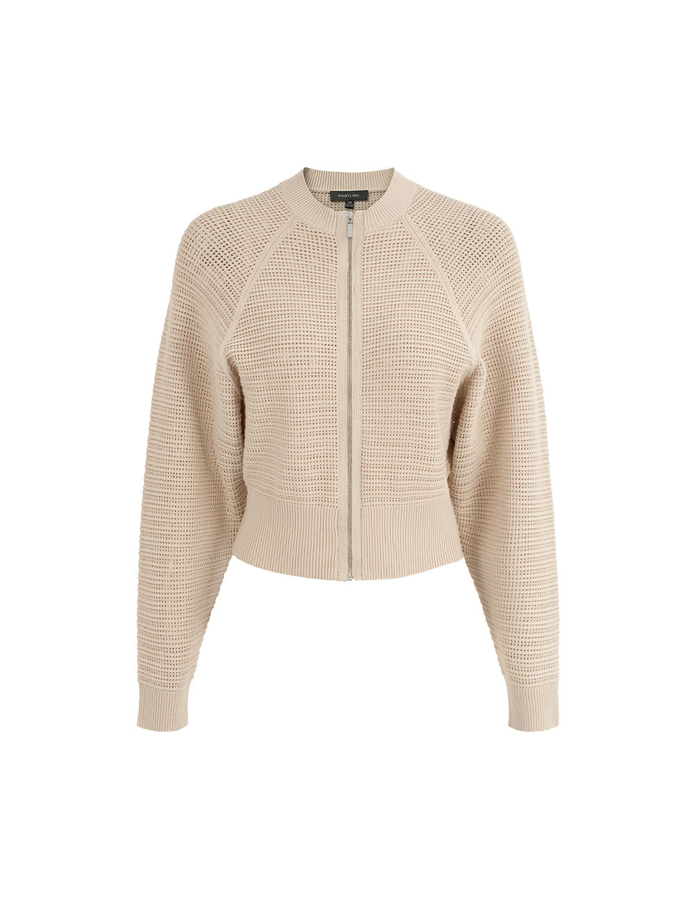 MARYLING Beige Relaxed Knit Cardigans