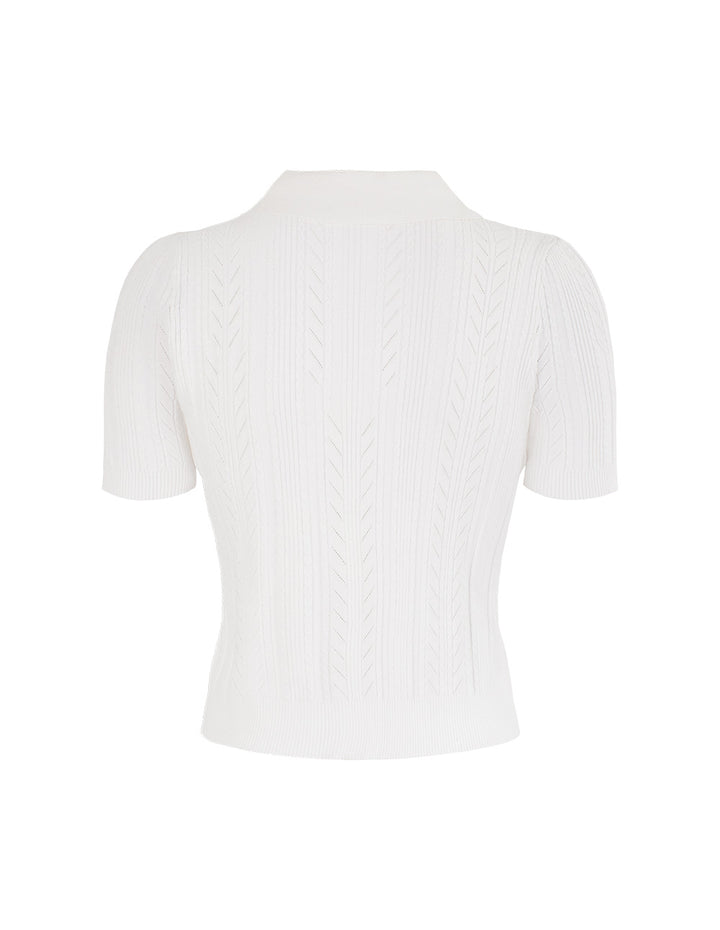 MARYLING Off-White Simple Knit Cardigans