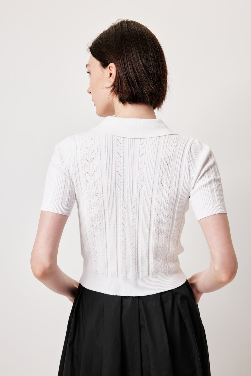 MARYLING Off-White Simple Knit Cardigans