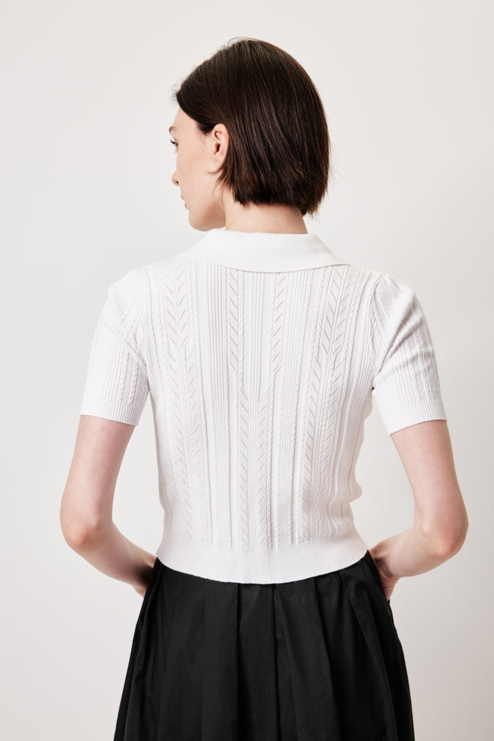 MARYLING Off-White Simple Knit Cardigans