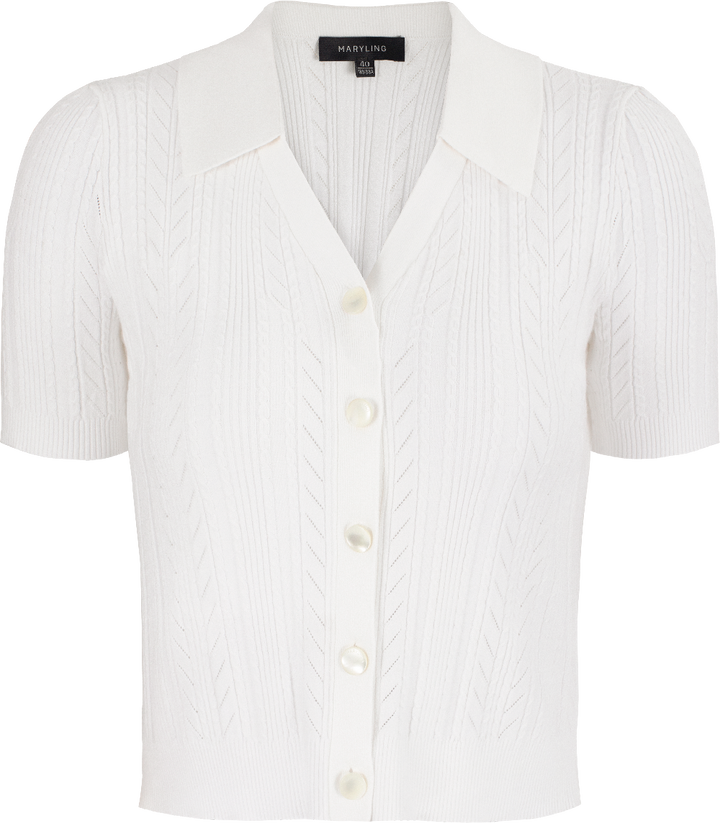 MARYLING Off-White Simple Knit Cardigans