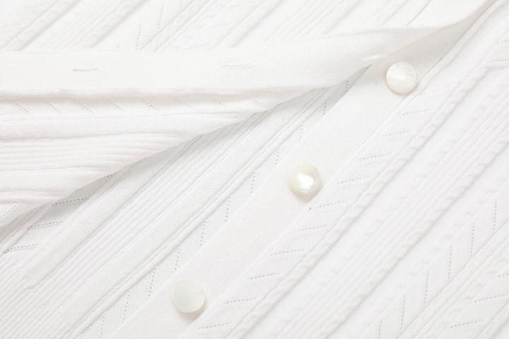 MARYLING Off-White Simple Knit Cardigans