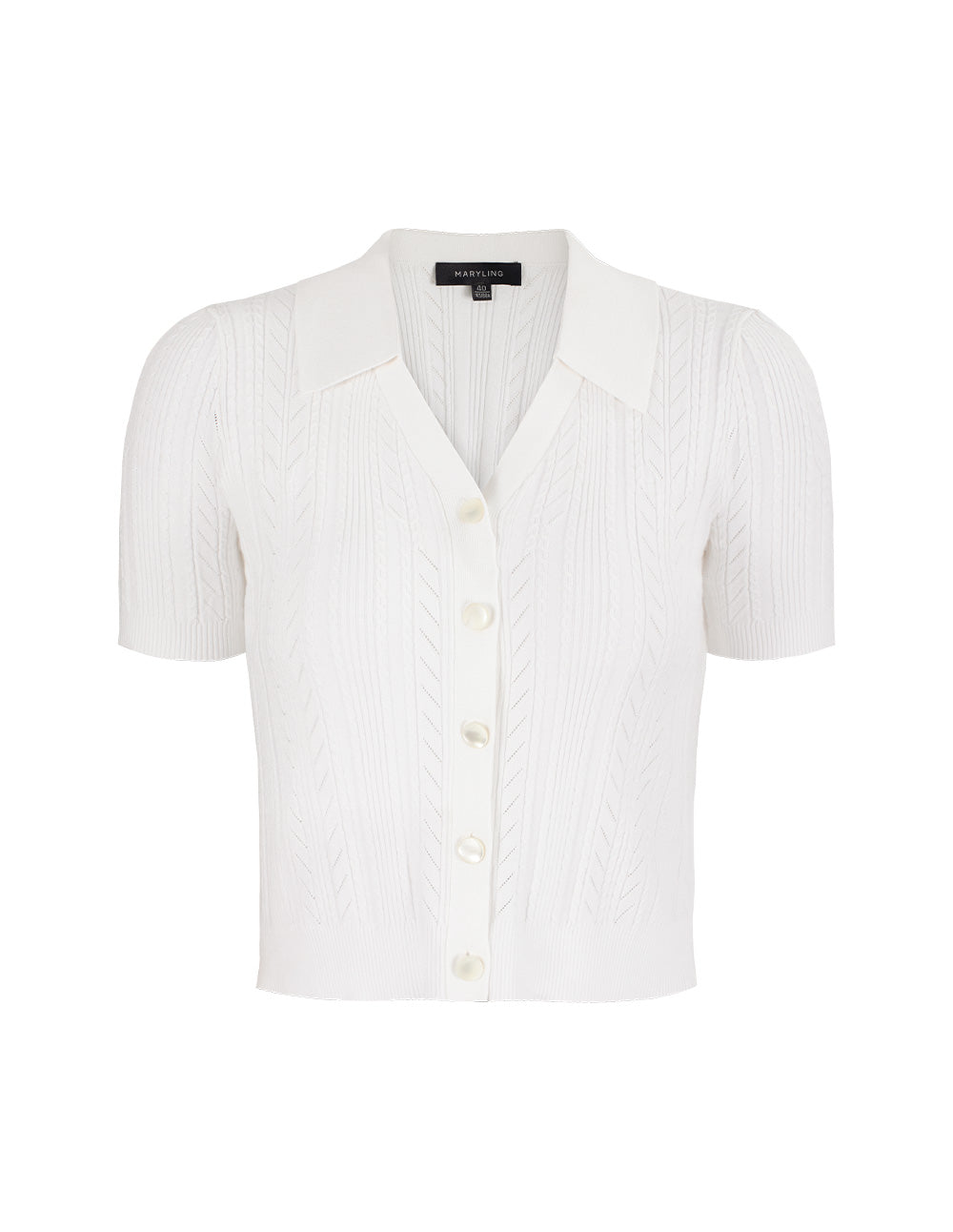 MARYLING Off-White Simple Knit Cardigans