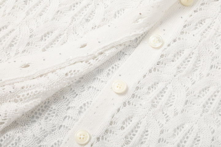 MARYLING White Simple Knit Cardigans