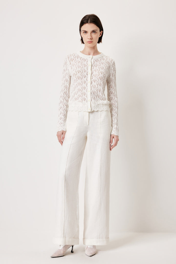 MARYLING White Simple Knit Cardigans