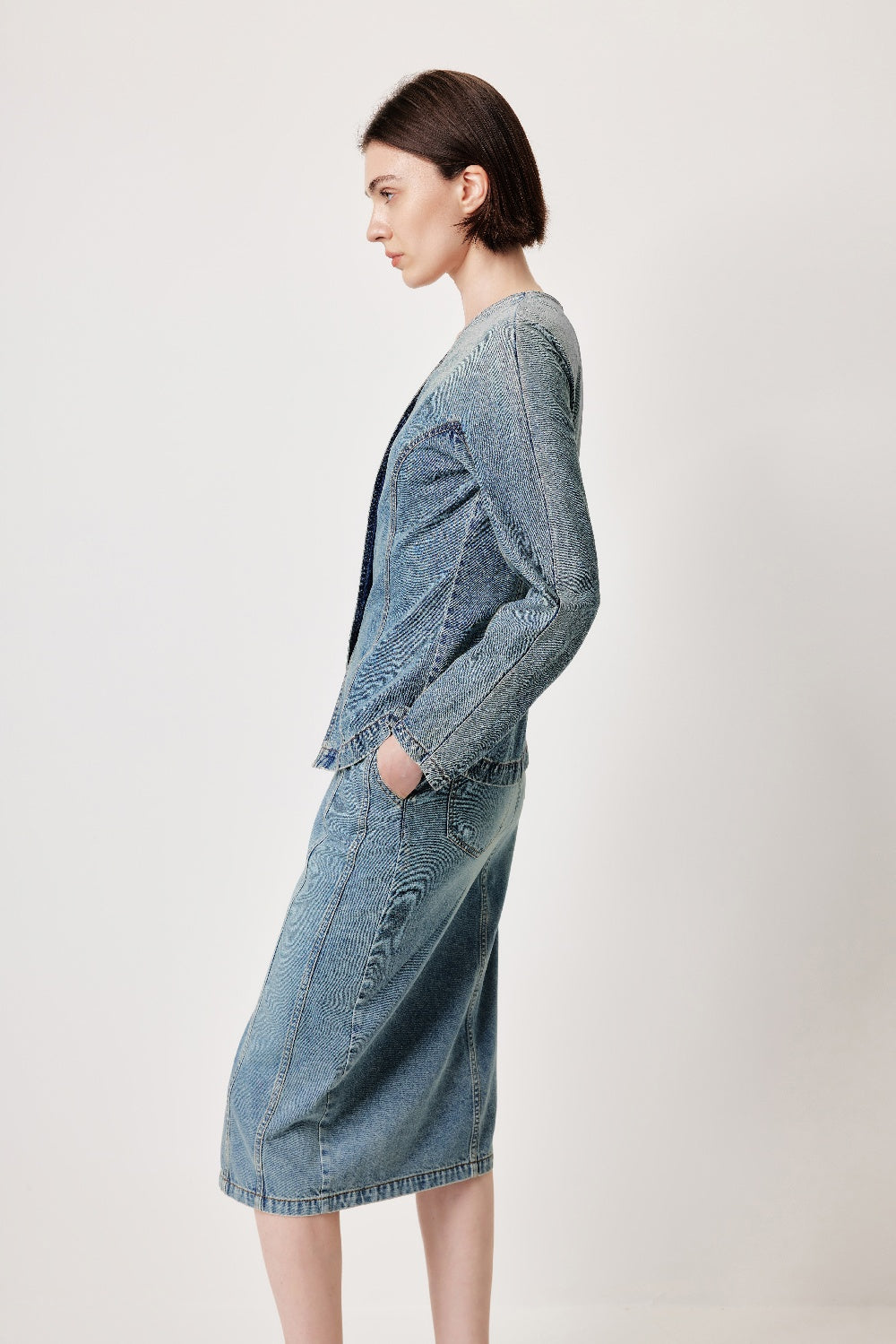 MARYLING Denim Blue Washed Vintage Denim Jackets