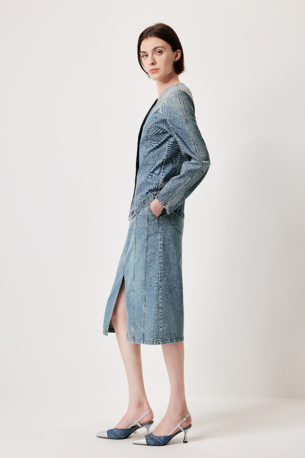 MARYLING Denim Blue Washed Vintage Denim Jackets