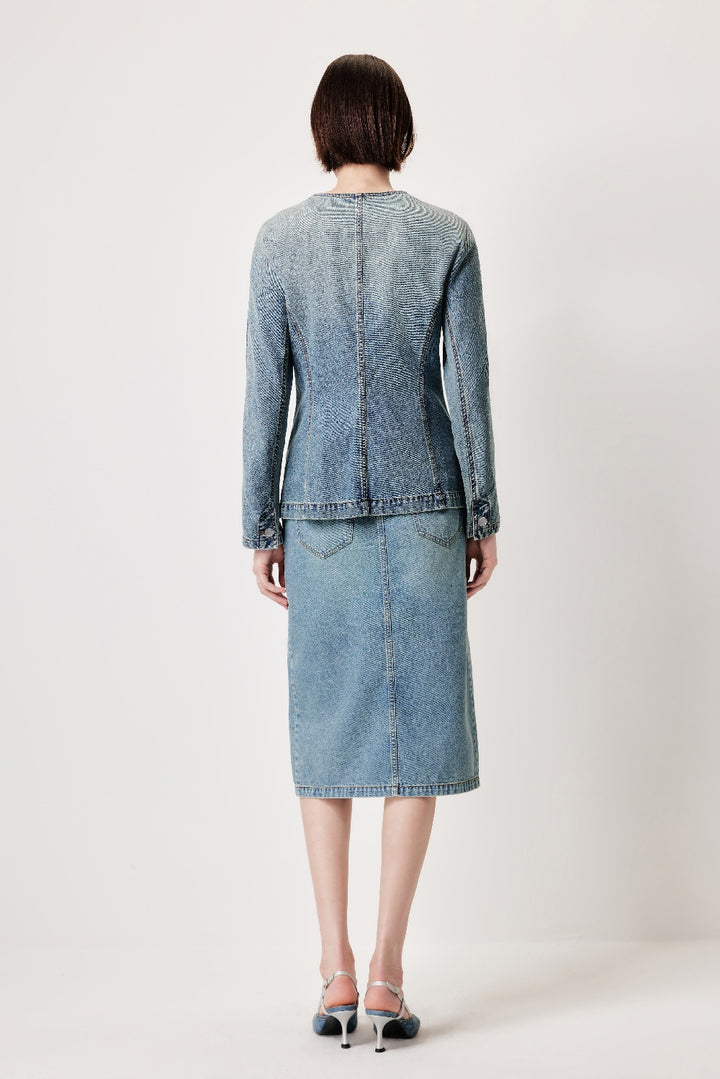 MARYLING Denim Blue Washed Vintage Denim Jackets