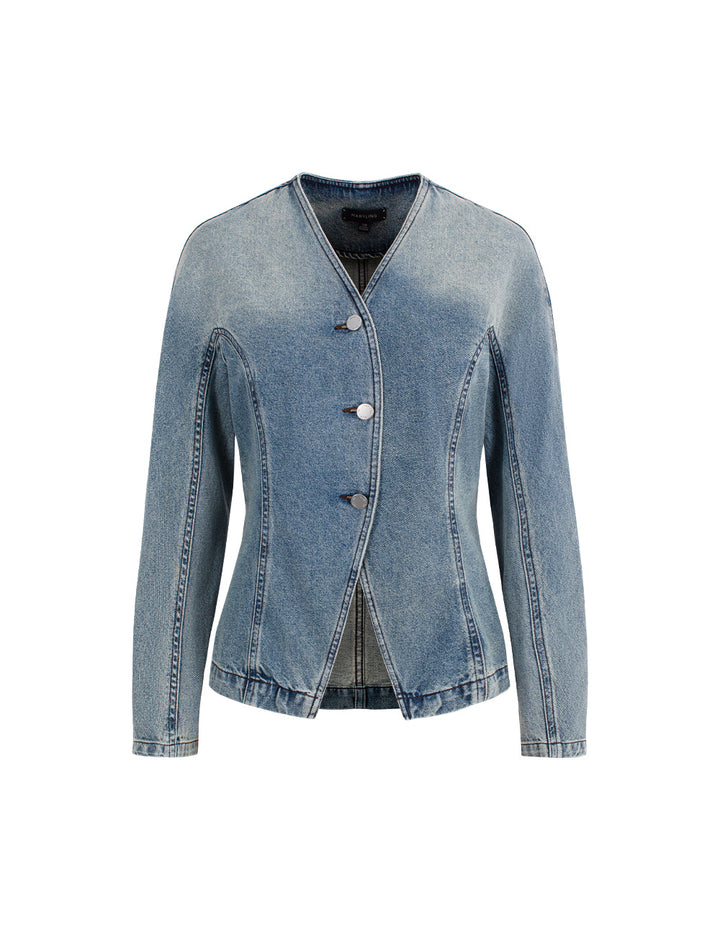 MARYLING Denim Blue Washed Vintage Denim Jackets