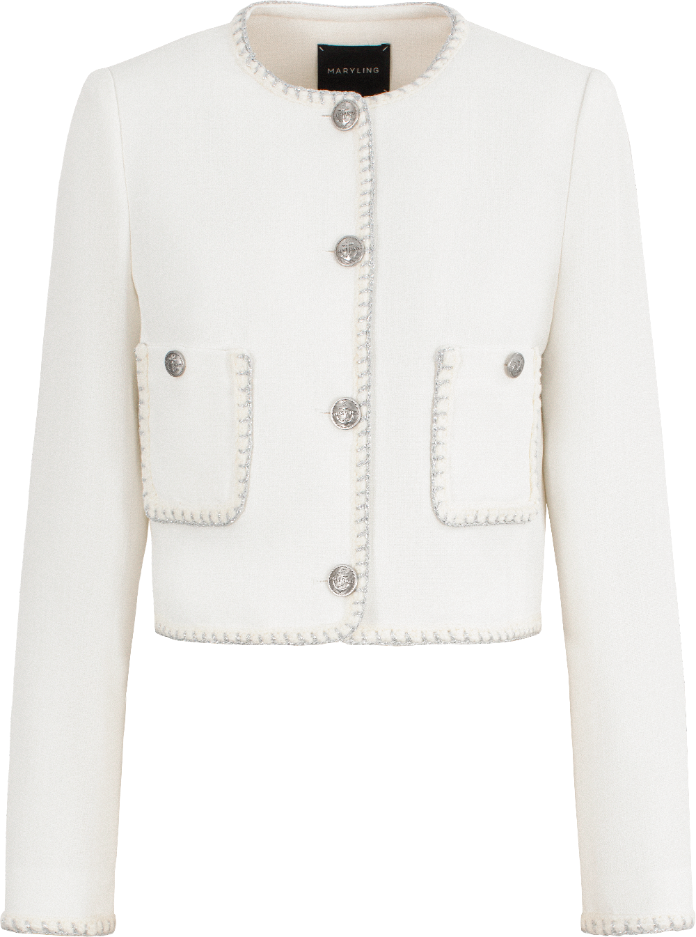 MARYLING White Minimalist Silhouette Jackets