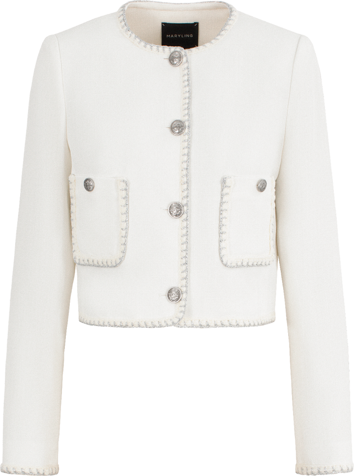 MARYLING White Minimalist Silhouette Jackets