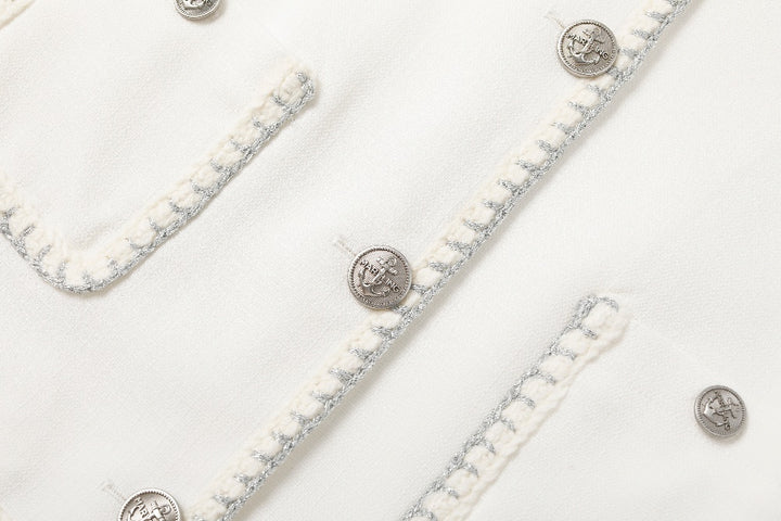 MARYLING White Minimalist Silhouette Jackets