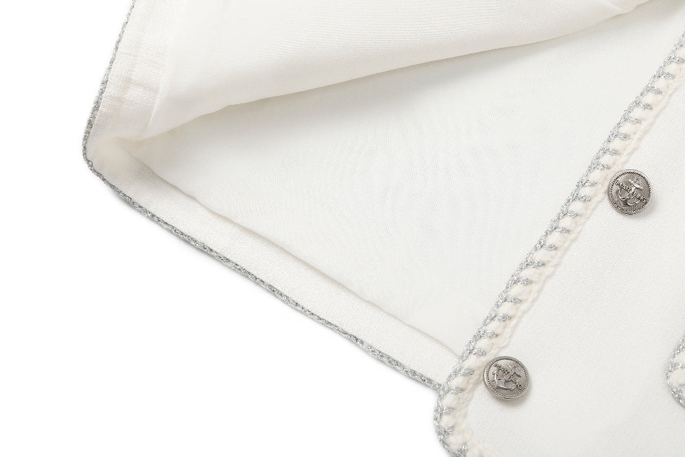 MARYLING White Minimalist Silhouette Jackets