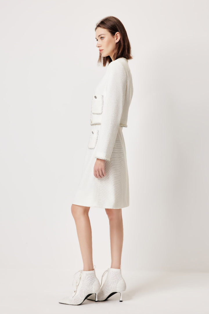 MARYLING White Minimalist Silhouette Jackets