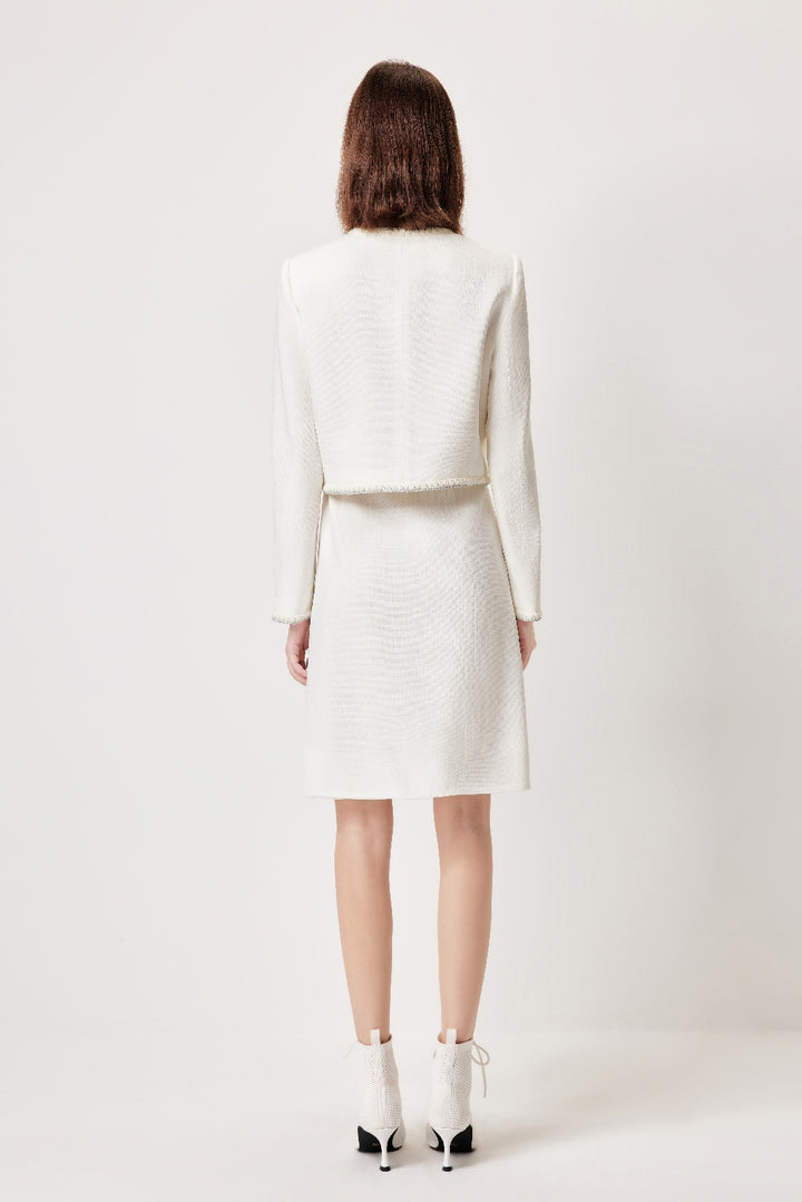 MARYLING White Minimalist Silhouette Jackets