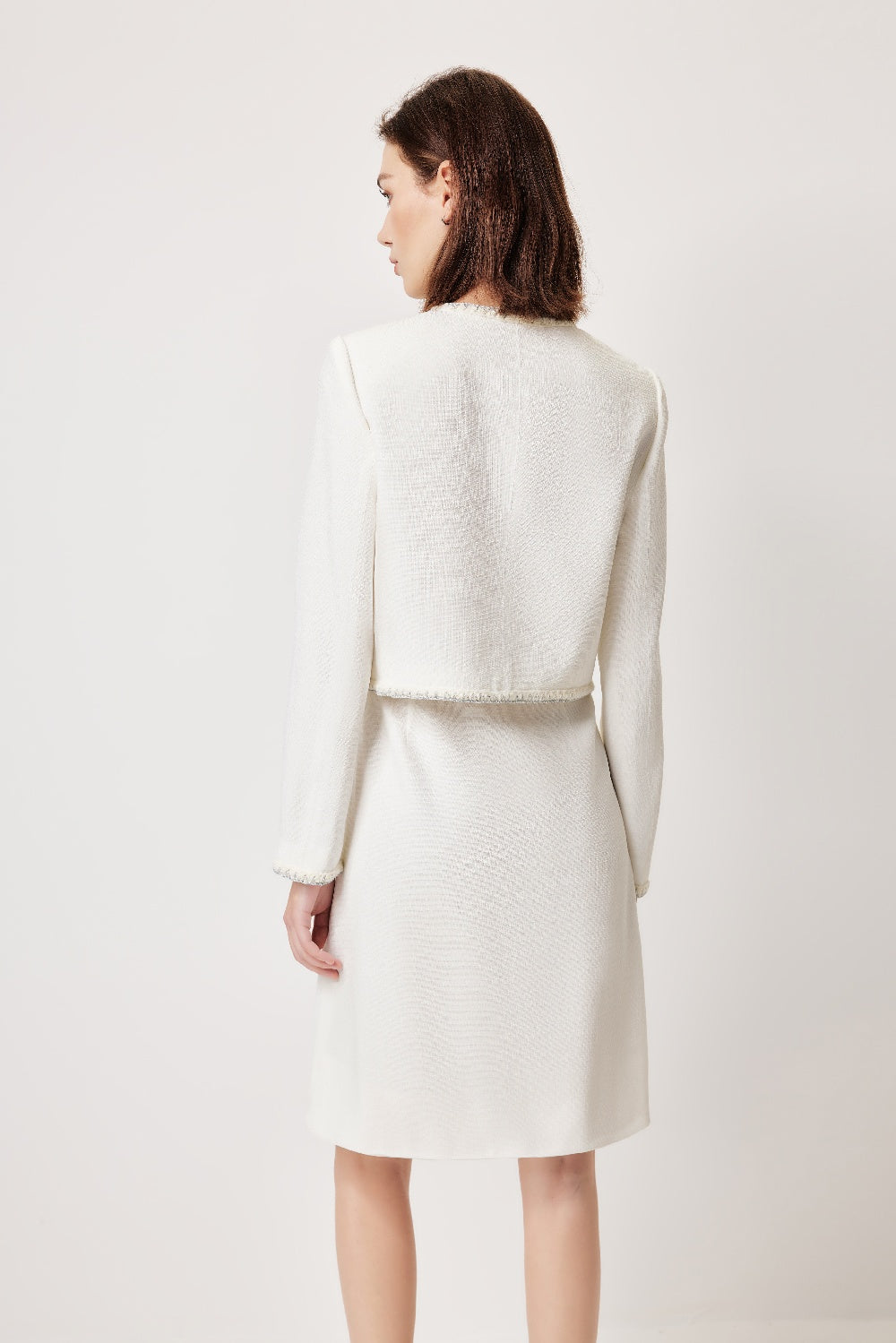 MARYLING White Minimalist Silhouette Jackets