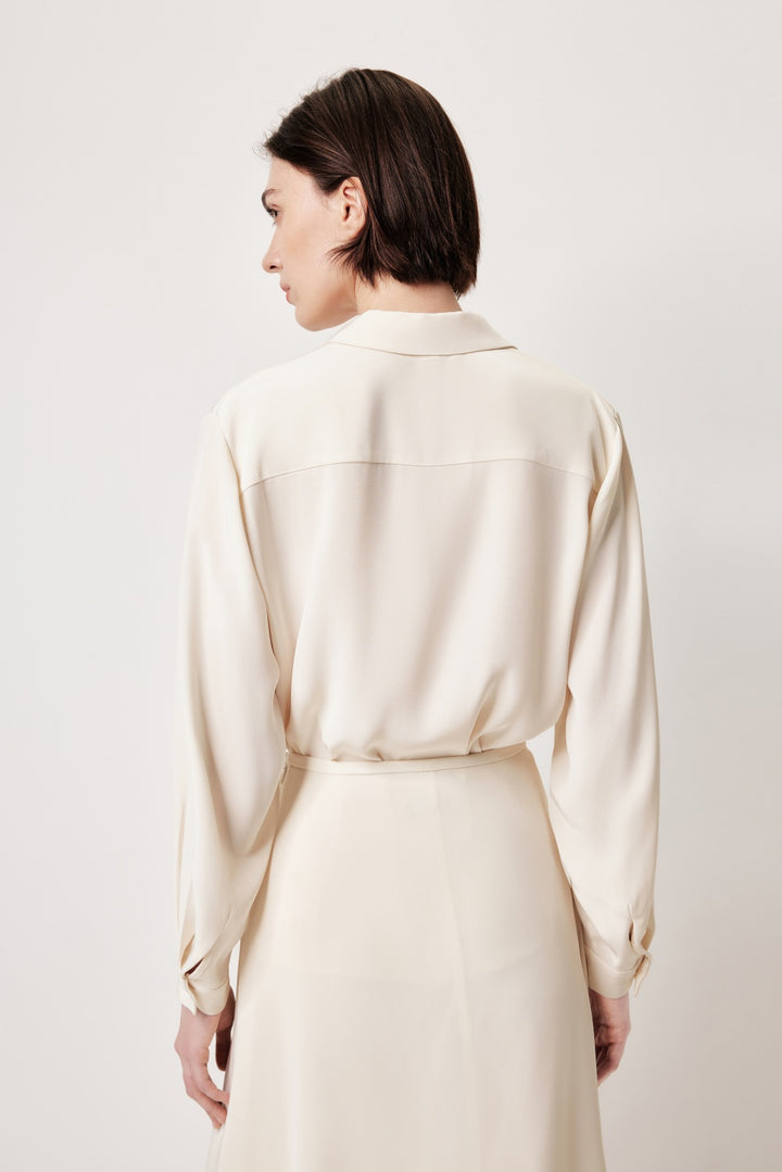 MARYLING Cream Beige Elegant Silhouette Blouses