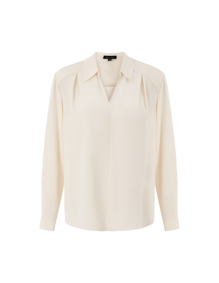 MARYLING Cream Beige Elegant Silhouette Blouses