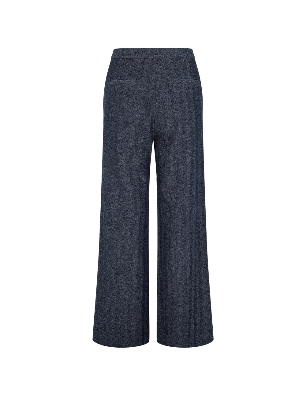 MARYLING Denim Blue Linen-Cotton Blend Trousers