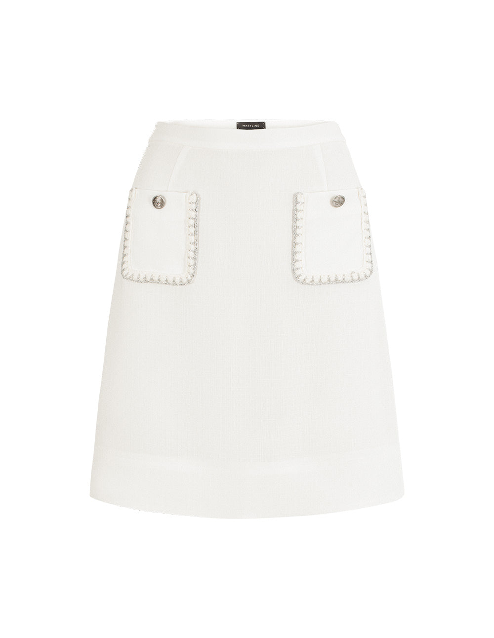 MARYLING White Minimalist Silhouette Skirts