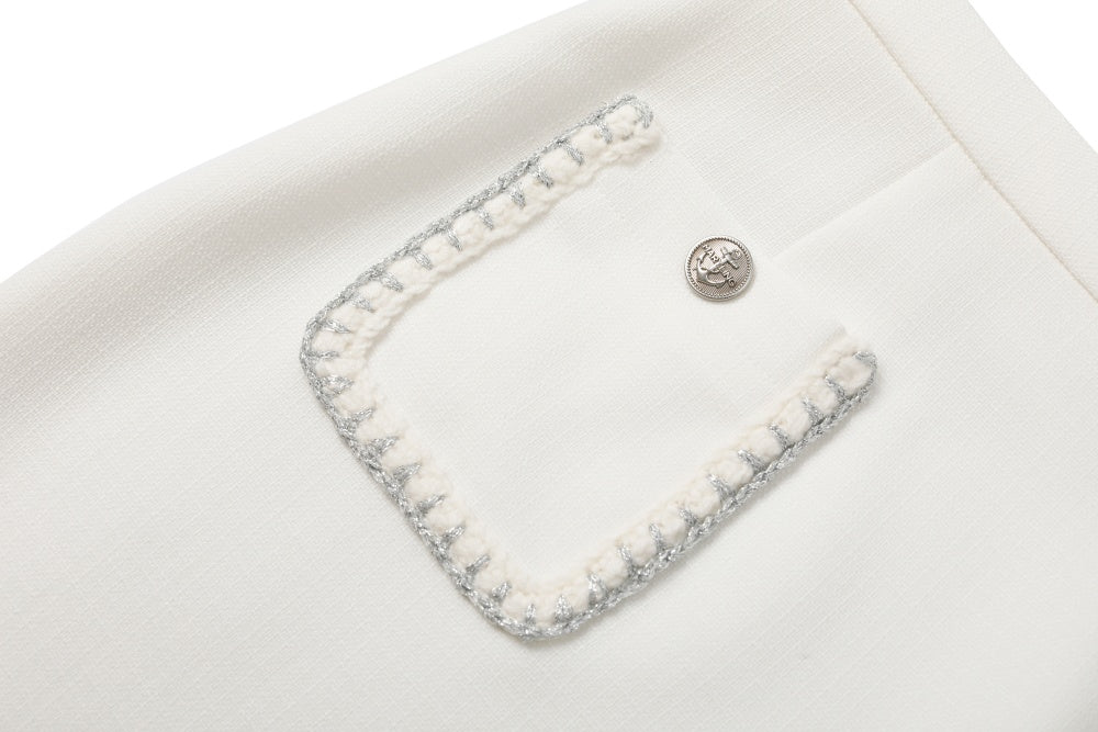 MARYLING White Minimalist Silhouette Skirts