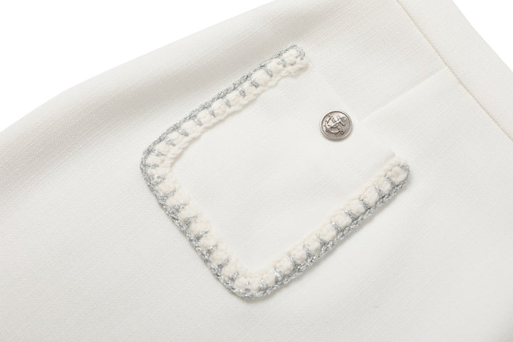 MARYLING White Minimalist Silhouette Skirts